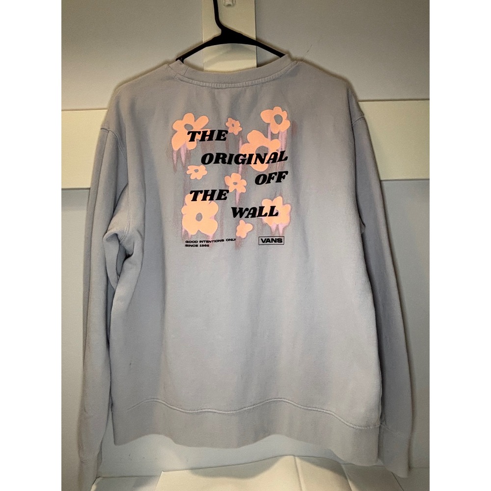 Vans Floral Graphic Crewneck Sweatshirt Grey XL Off The Wall Casual Women's - Picture 3 of 14